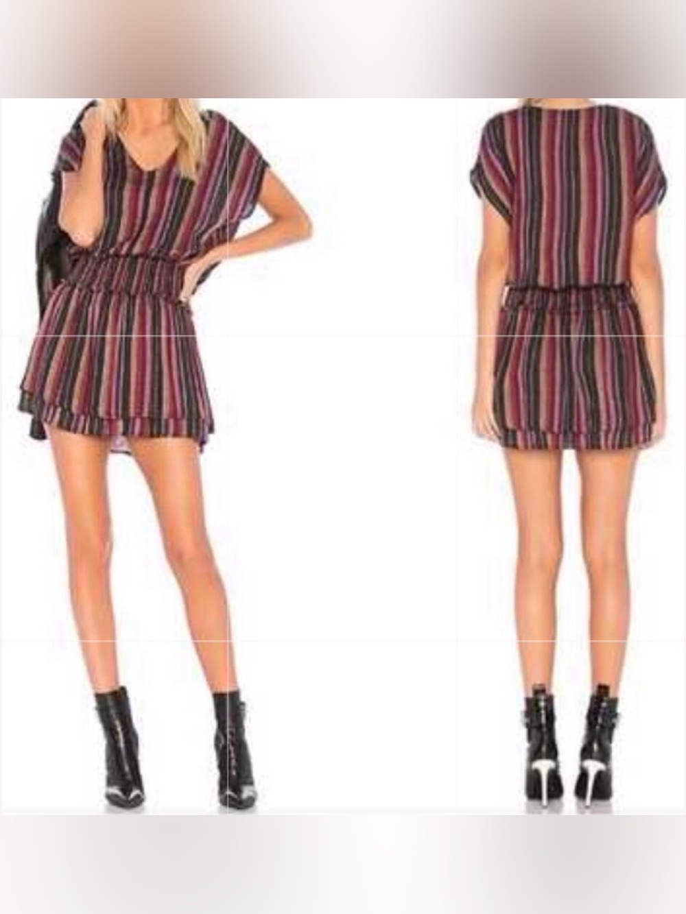 Rails Lucca Striped V-Neck Short Dress